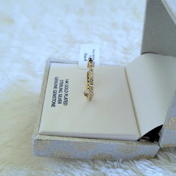 Shivam Black🖤 Spinel and White Topaz Gemstones Eternity♾️ Ring💍 - Picture 14 of 16